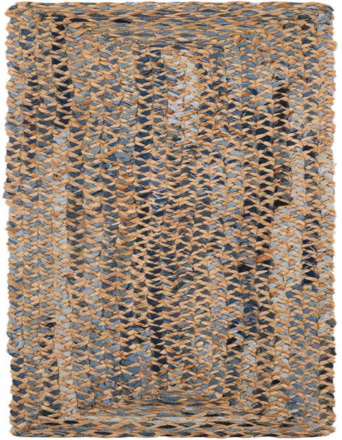 Detail image of 1' 2 x 6' 1  Hand Braided Chindi Table Runner Rug