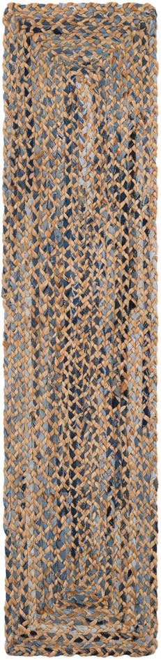Detail image of 1' 2 x 6' 1 Handmade Braided Chindi Table Runner Rug