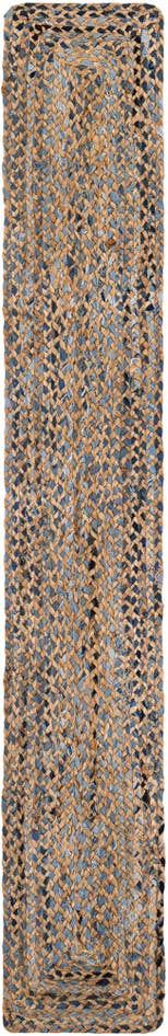 Detail image of 1' 2 x 8' Handmade Braided Chindi Table Runner Rug