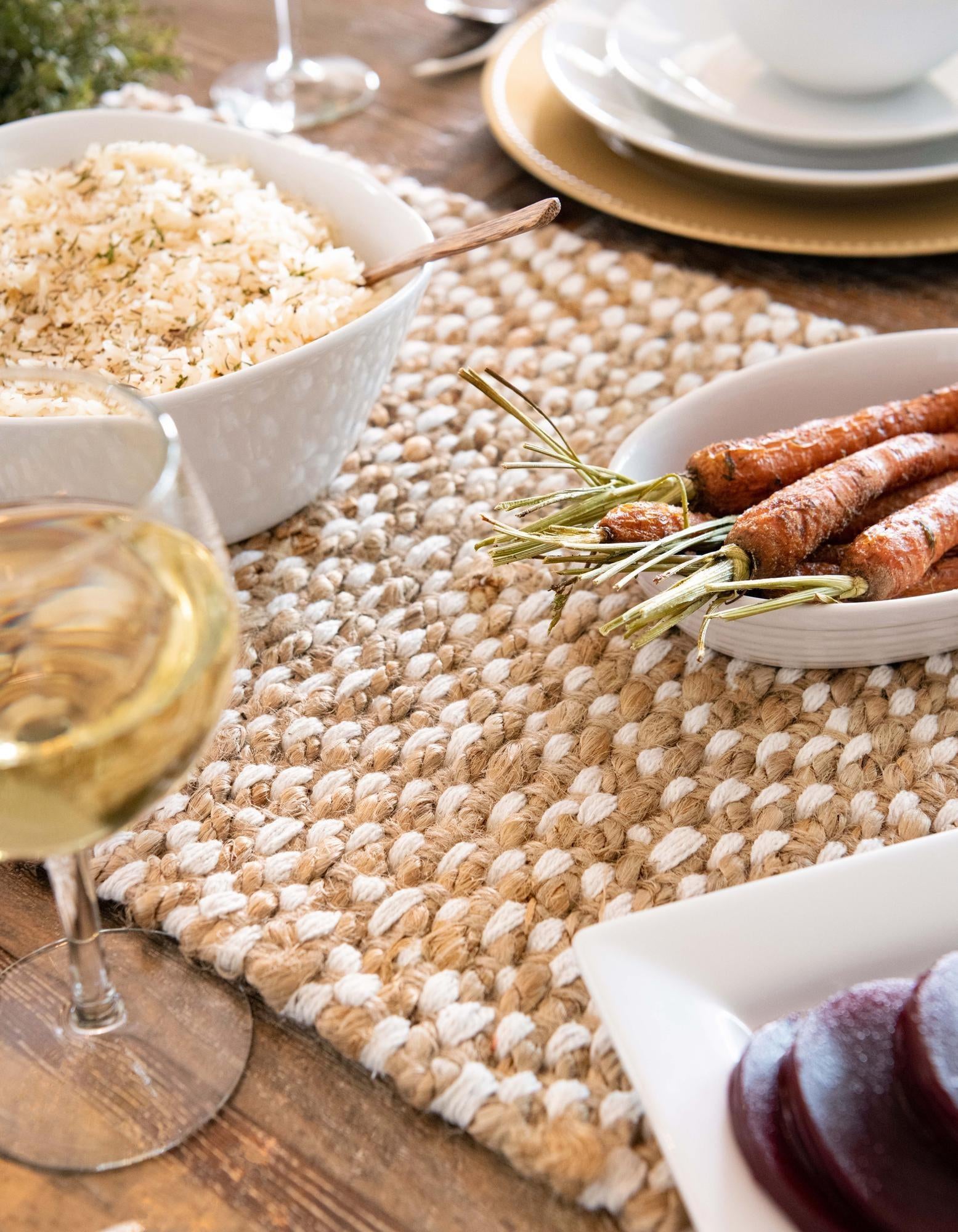 1' 2 x 4' 1 Hand Woven Braided Jute Table Runner Rug