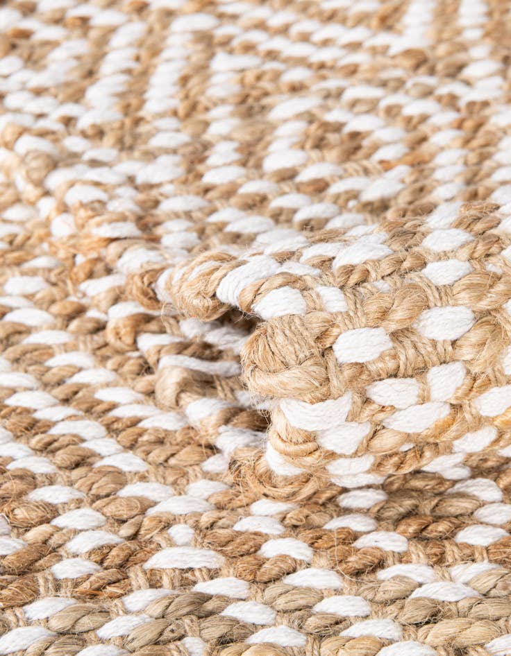Detail image of 1' 2 x 5' 1 Hand Woven Braided Jute Table Runner Rug