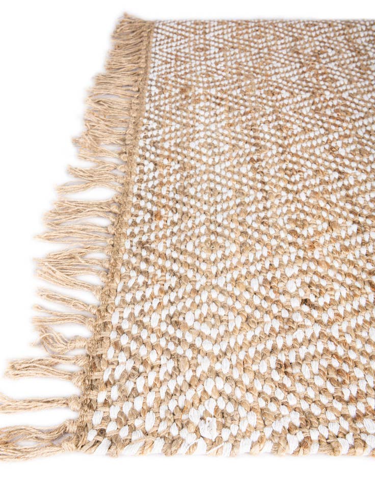 Detail image of 1' 2 x 5' 1 Hand Woven Braided Jute Table Runner Rug