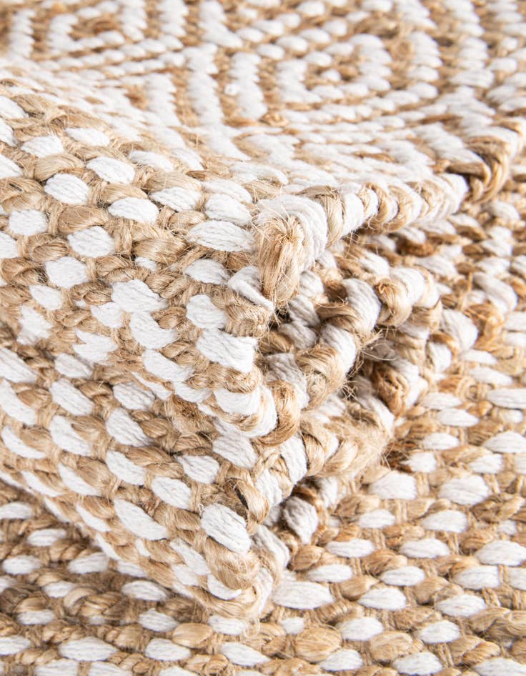 Detail image of 1' 2 x 8' Hand Woven Braided Jute Table Runner Rug