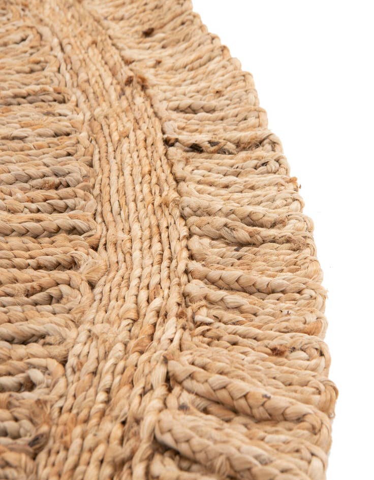 Detail image of 1' 2 x 6' 1  Hand Braided Jute Table Runner Rug