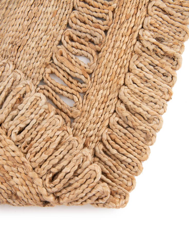 Detail image of 1' 2 x 6' 1  Hand Braided Jute Table Runner Rug