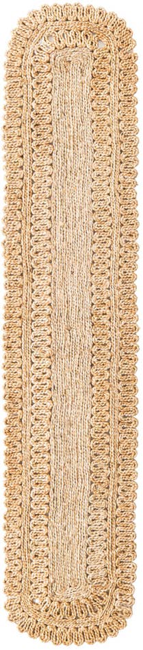 Detail image of 1' 2 x 6' 1 Handmade Braided Jute Table Runner Rug