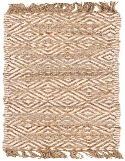 Detail image of 1' 2 x 4' 1  Hand Woven Braided Jute Table Runner Rug