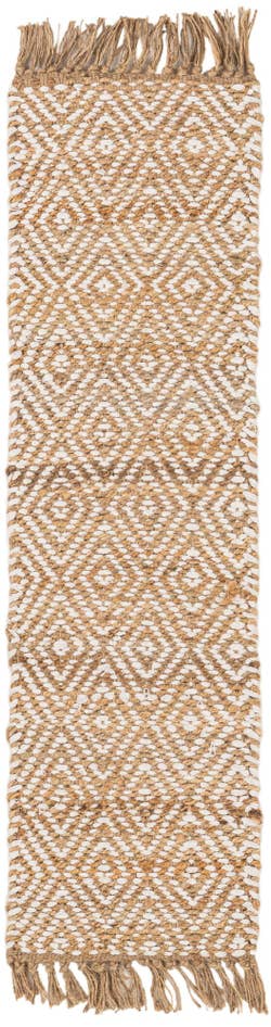 Detail image of 1' 2 x 4' 1 Hand Woven Braided Jute Table Runner Rug
