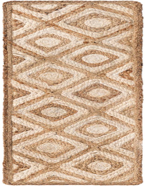 Detail image of 1' 2 x 4' 1  Hand Braided Jute Table Runner Rug