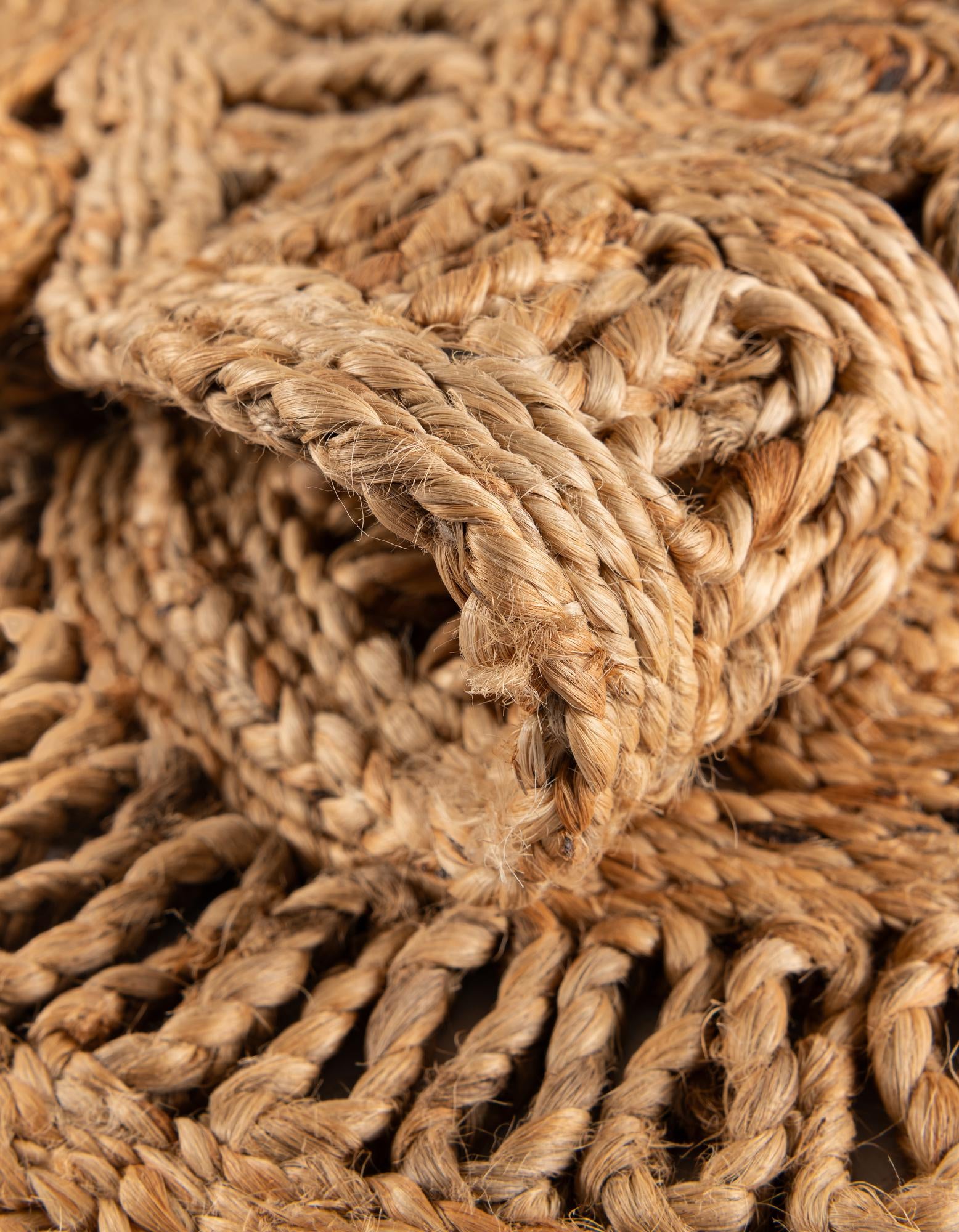 1' 4 x 4' 1 Handmade Braided Jute Table Runner Rug
