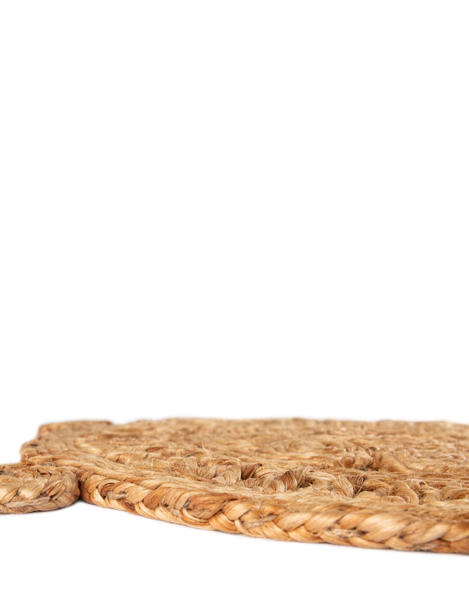 1' 4 x 4' 1 Handmade Braided Jute Table Runner Rug