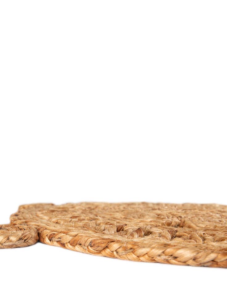 Detail image of 1' 4 x 4' 1  Hand Braided Jute Table Runner Rug