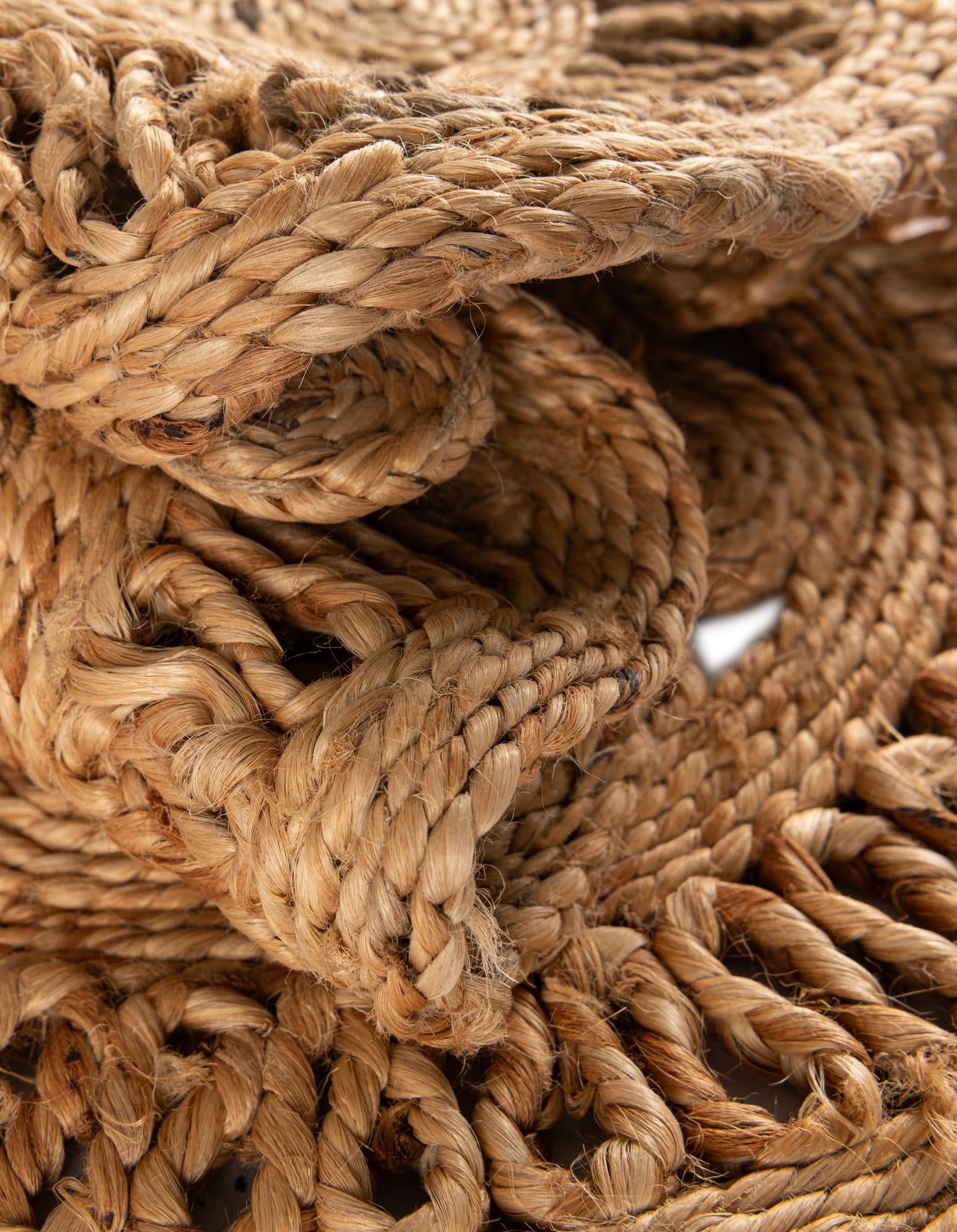 1' 4 x 4' 1 Handmade Braided Jute Table Runner Rug