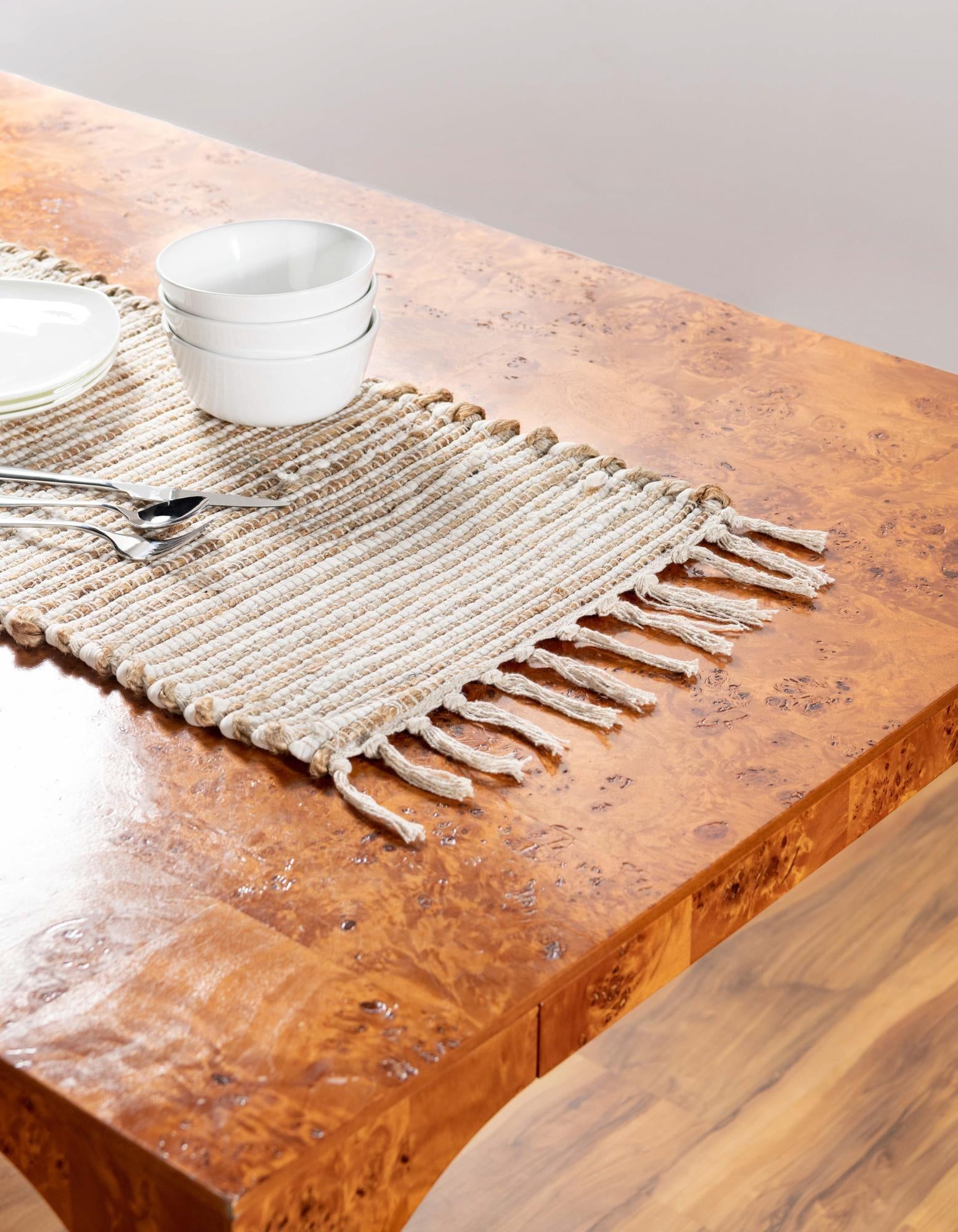 1' 2 x 10' Hand Woven Chindi Jute Table Runner Rug