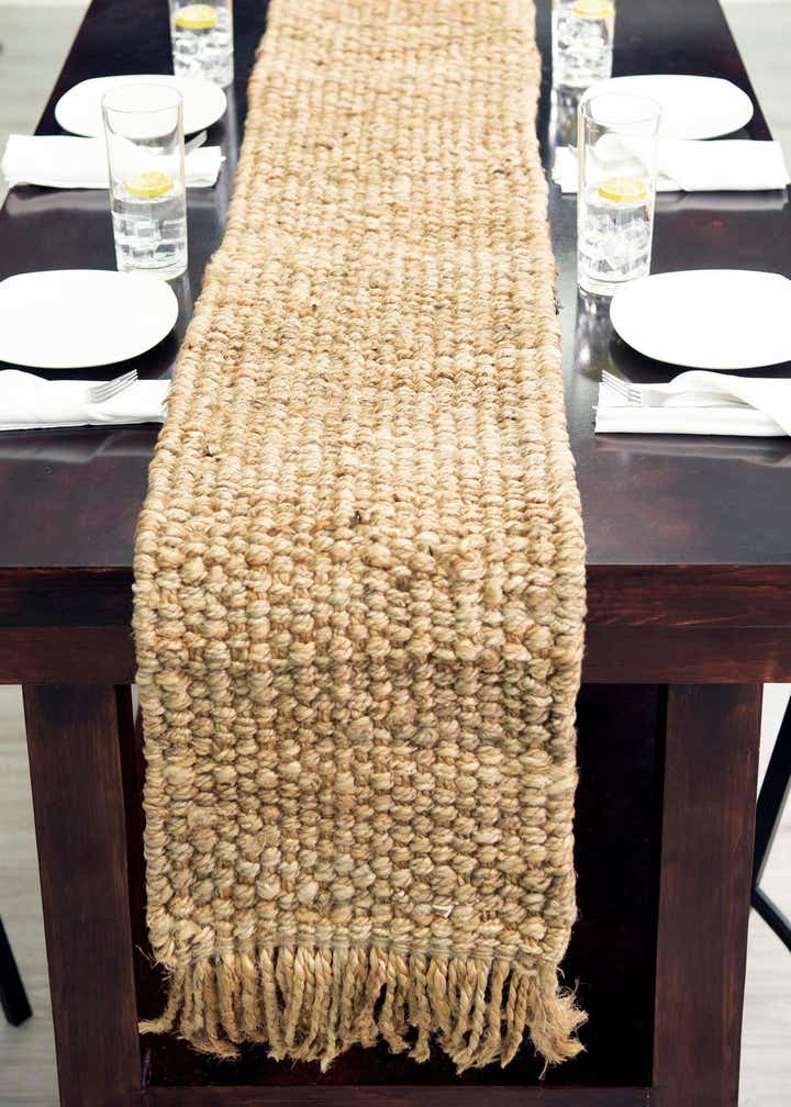 1' 2 x 6' 1 Hand Woven Chunky Jute Table Runner Rug