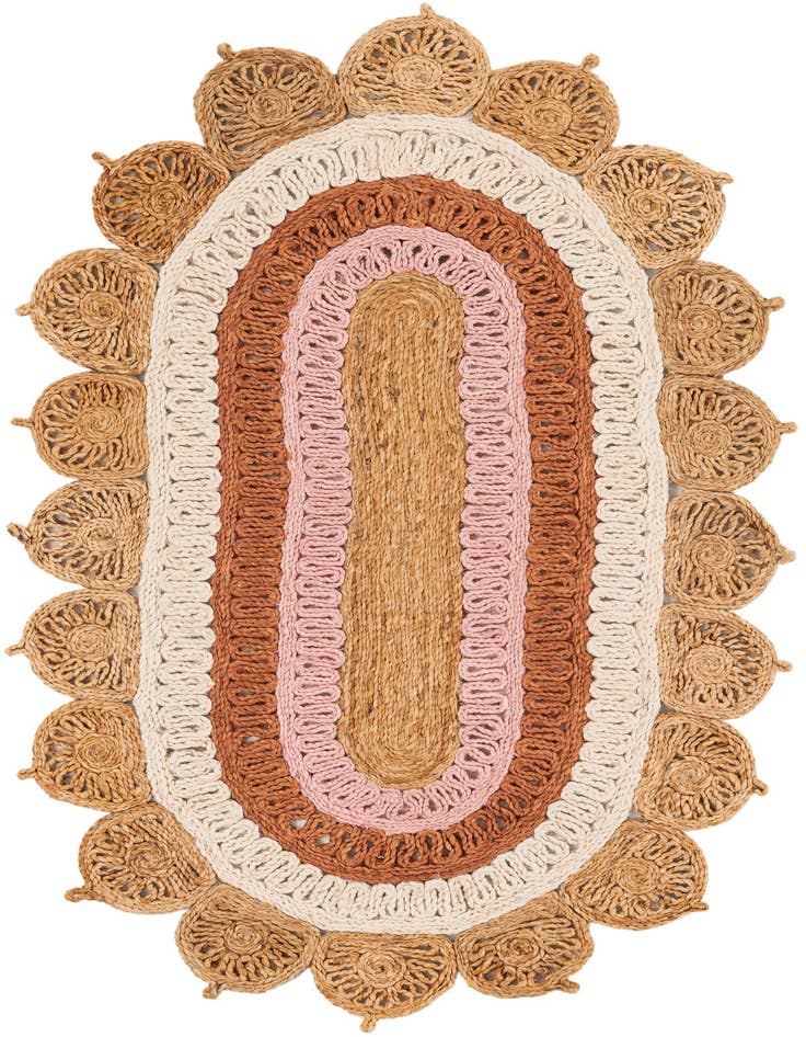 Detail image of 3' 1 x 5' 1  Hand Braided Jute Oval Rug