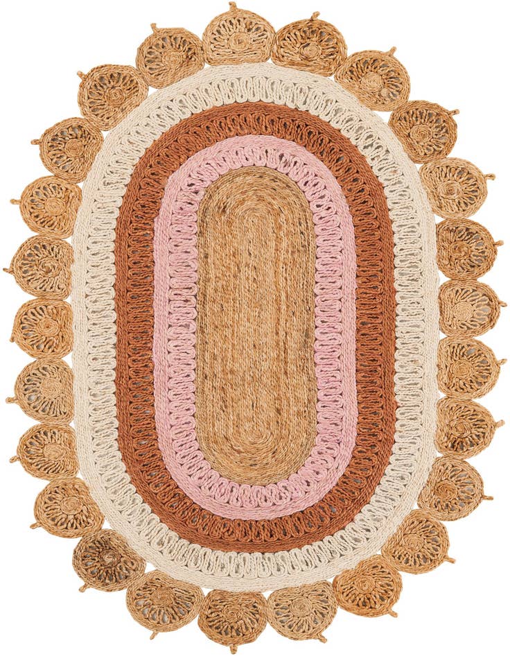 Detail image of 4' 1 x 6' 1  Hand Braided Jute Oval Rug