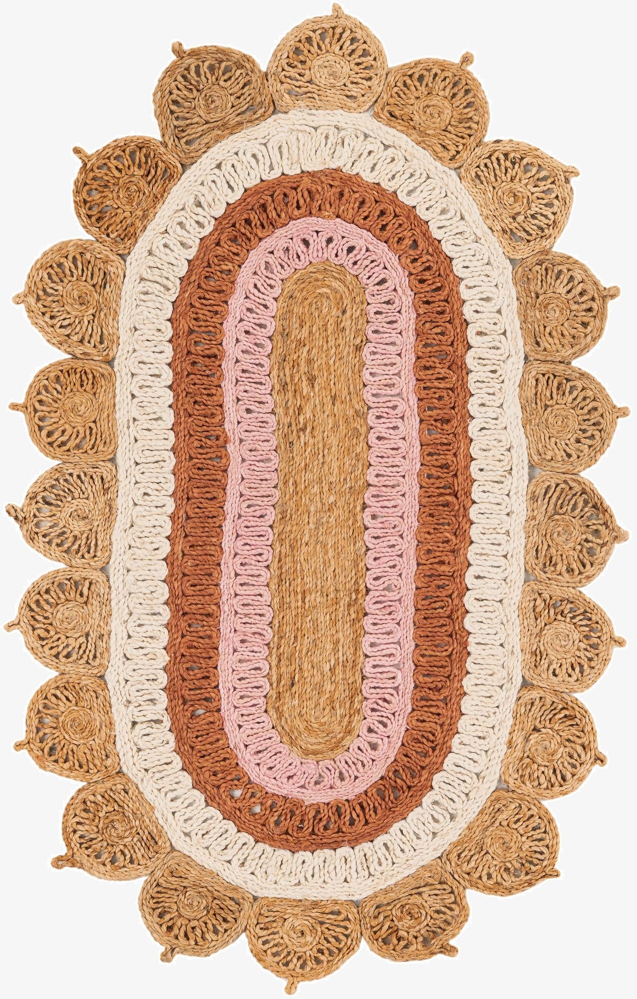 3' 1 x 5' 1  Hand Braided Jute Oval Rug