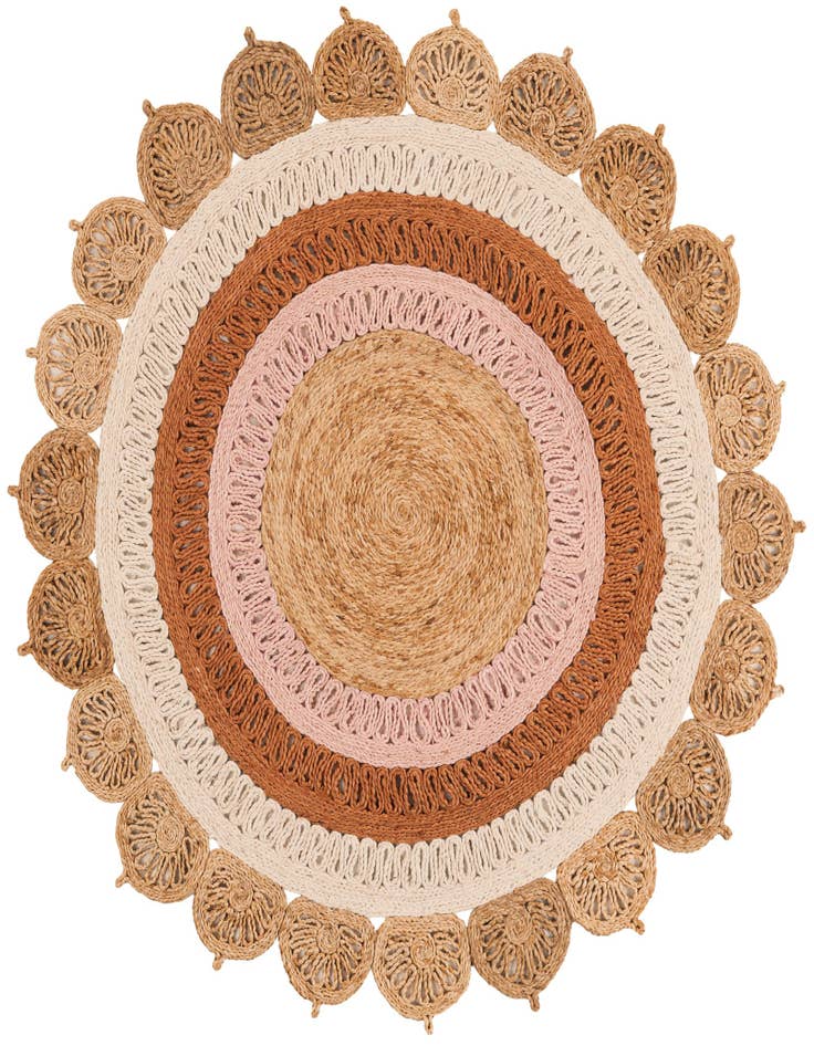 Detail image of 5' 1 x 5' 1  Hand Braided Jute Round Rug