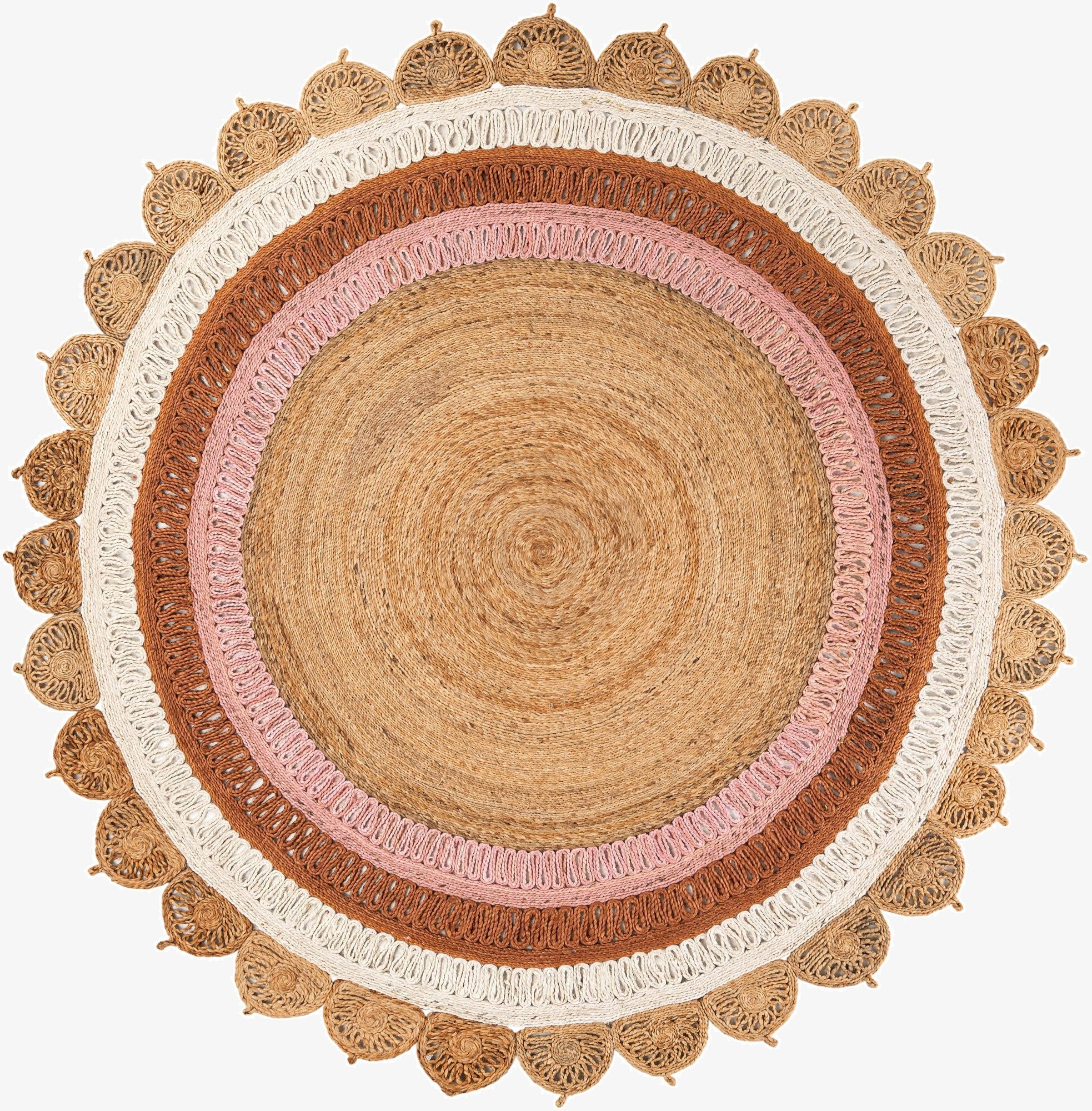 7' 10 x 7' 10  Hand Braided Jute Round Rug