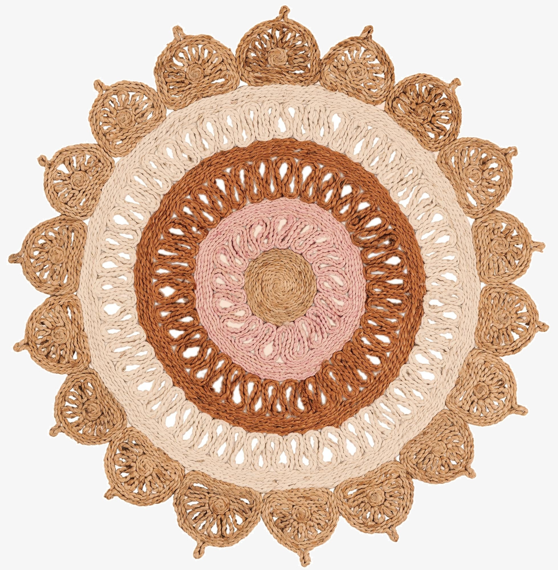 3' 1 x 3' 1  Hand Braided Jute Round Rug