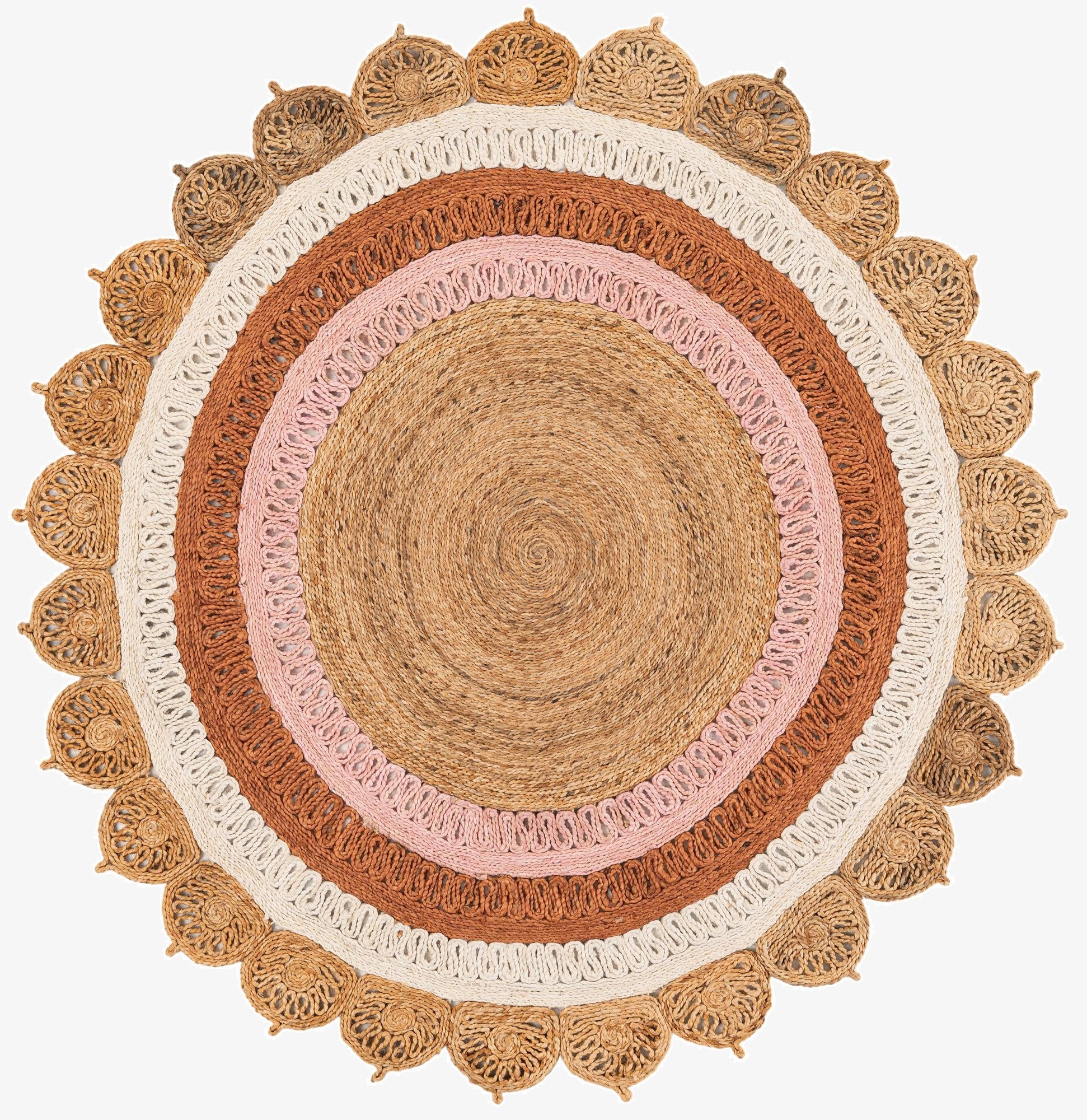 6' 1 x 6' 1  Hand Braided Jute Round Rug