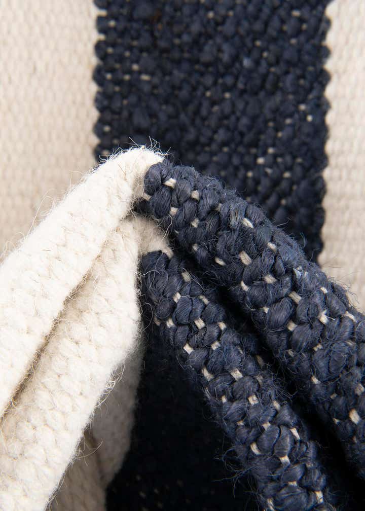 Custom Nautical Navy Hand Woven Jill Zarin Hamptons Rug