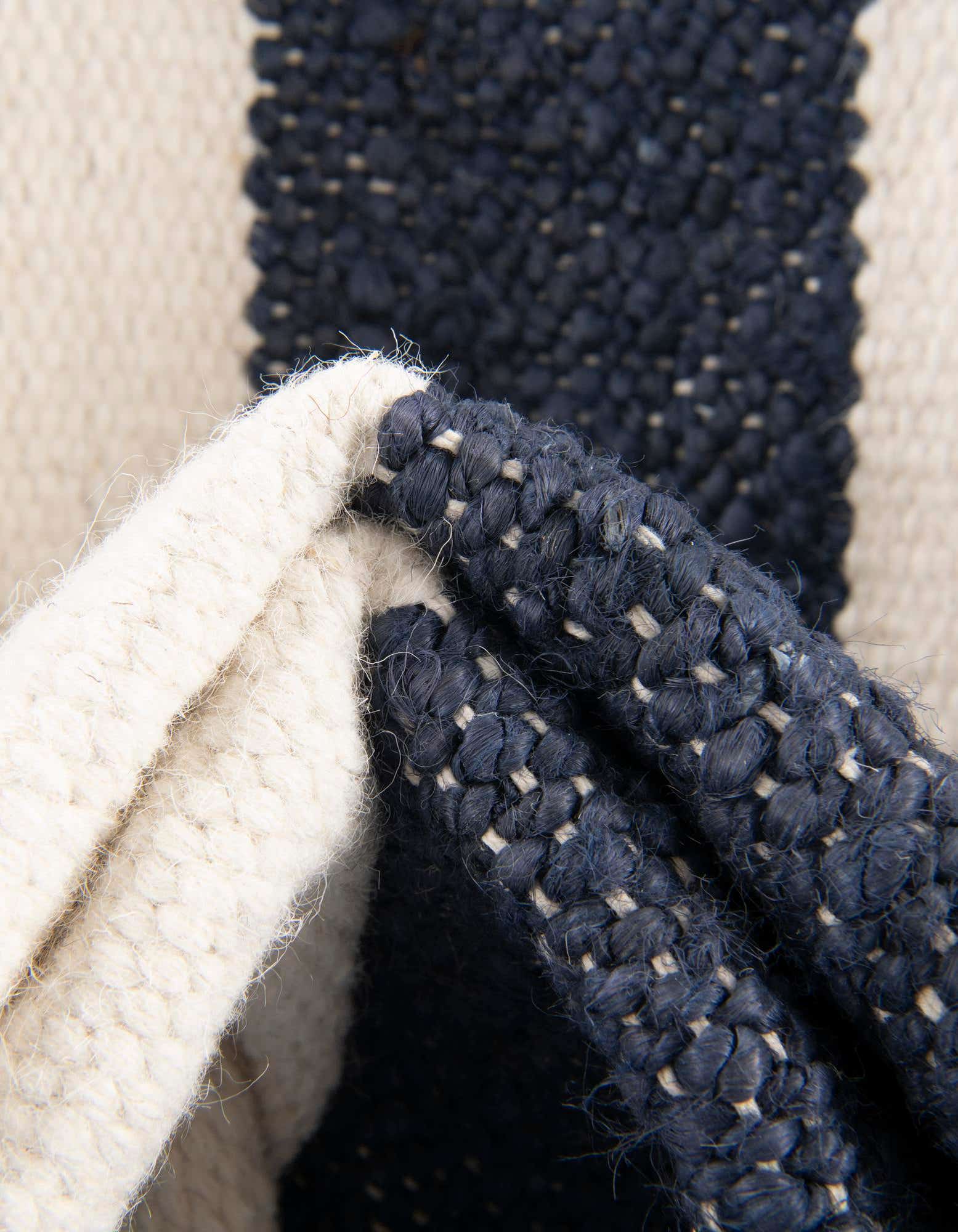 Custom Nautical Navy Hand Woven Jill Zarin Hamptons Rug