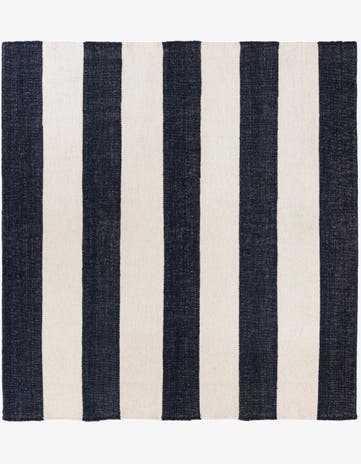 Nautical Navy Hand Woven Jill Zarin Hamptons Square Rug