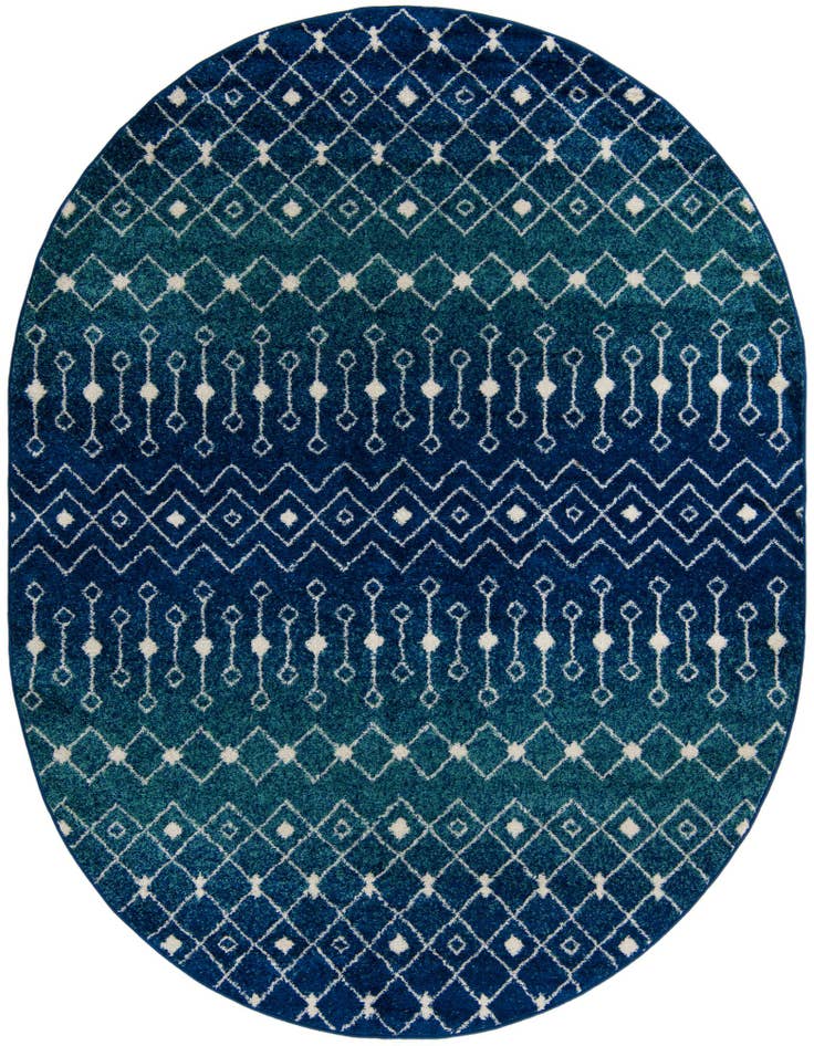 Detail image of 7' 10 x 10' Moroccan Trellis Oval Rug