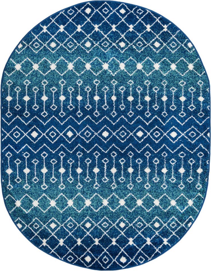 Detail image of 5' 3 x 8' Moroccan Trellis Oval Rug