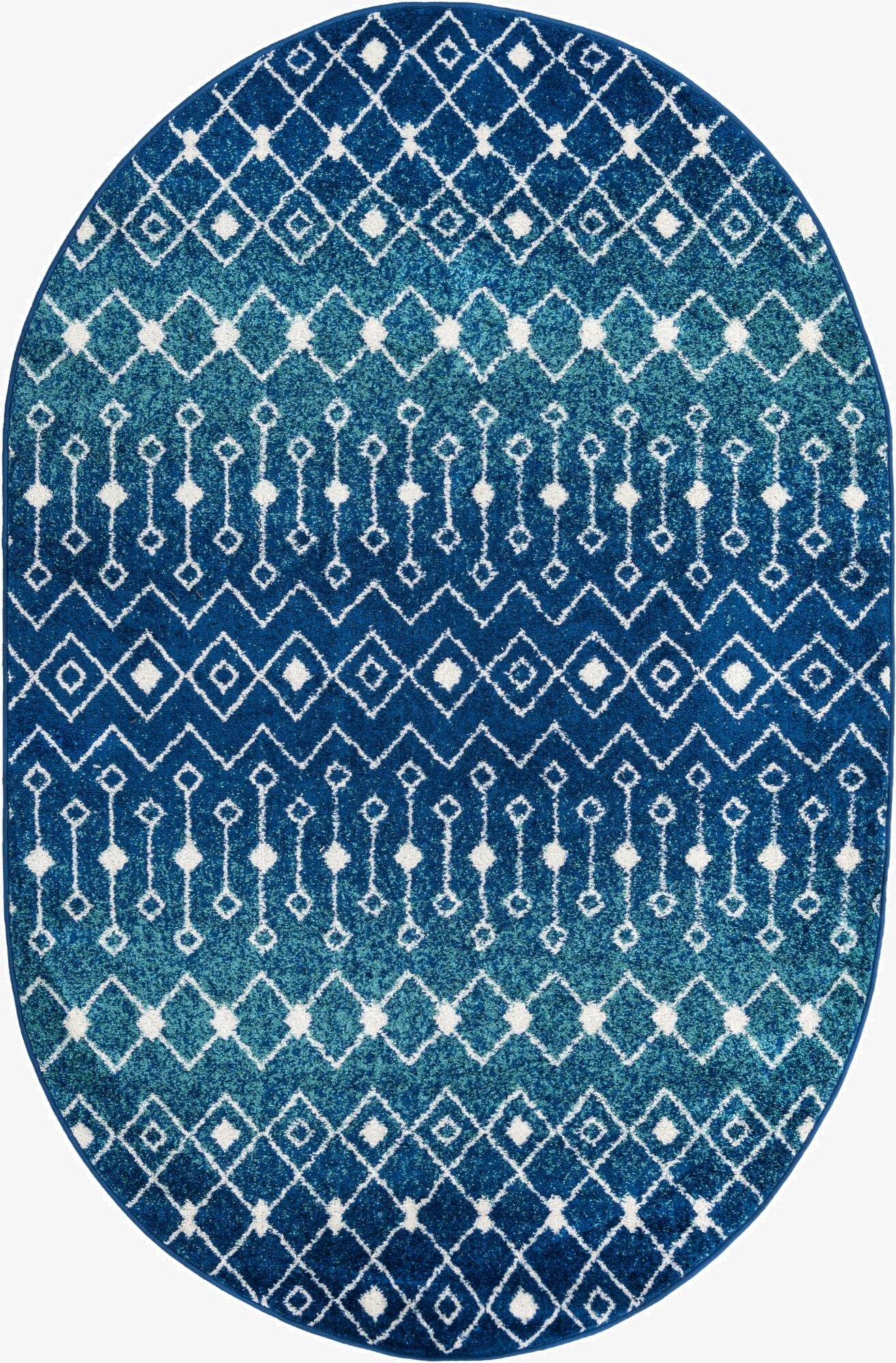 Primary image 5' 3 x 8' Moroccan Trellis Oval Rug