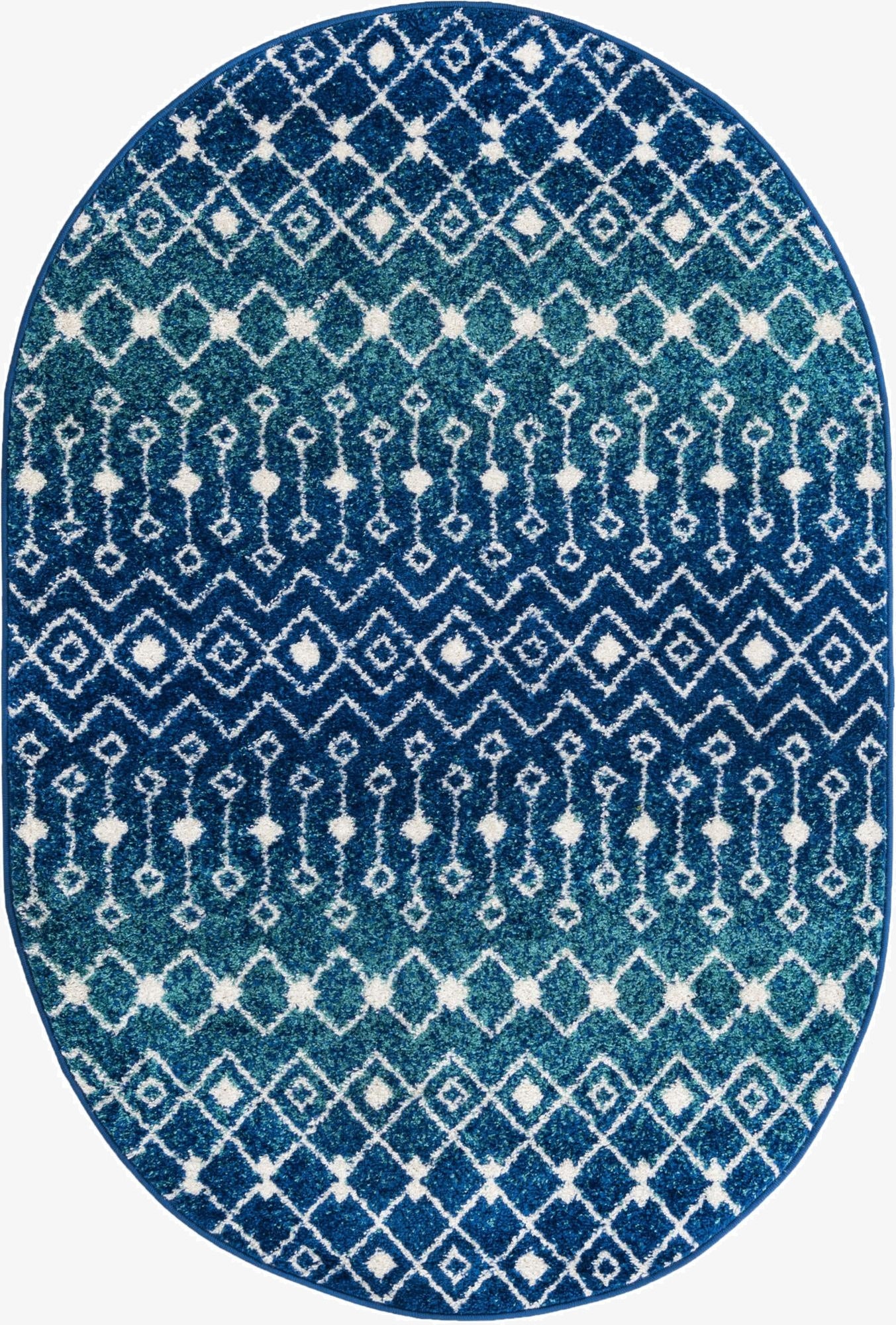 Primary image 4' x 6' Moroccan Trellis Oval Rug