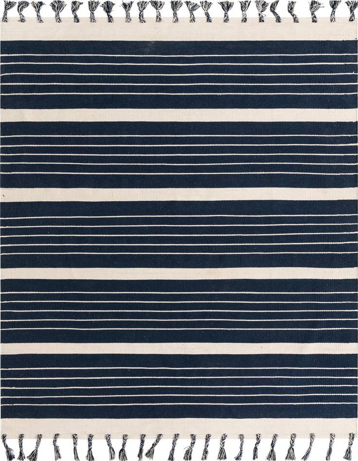 Detail image of 7' 1 x 10' Hand Woven Chindi Cotton Rug