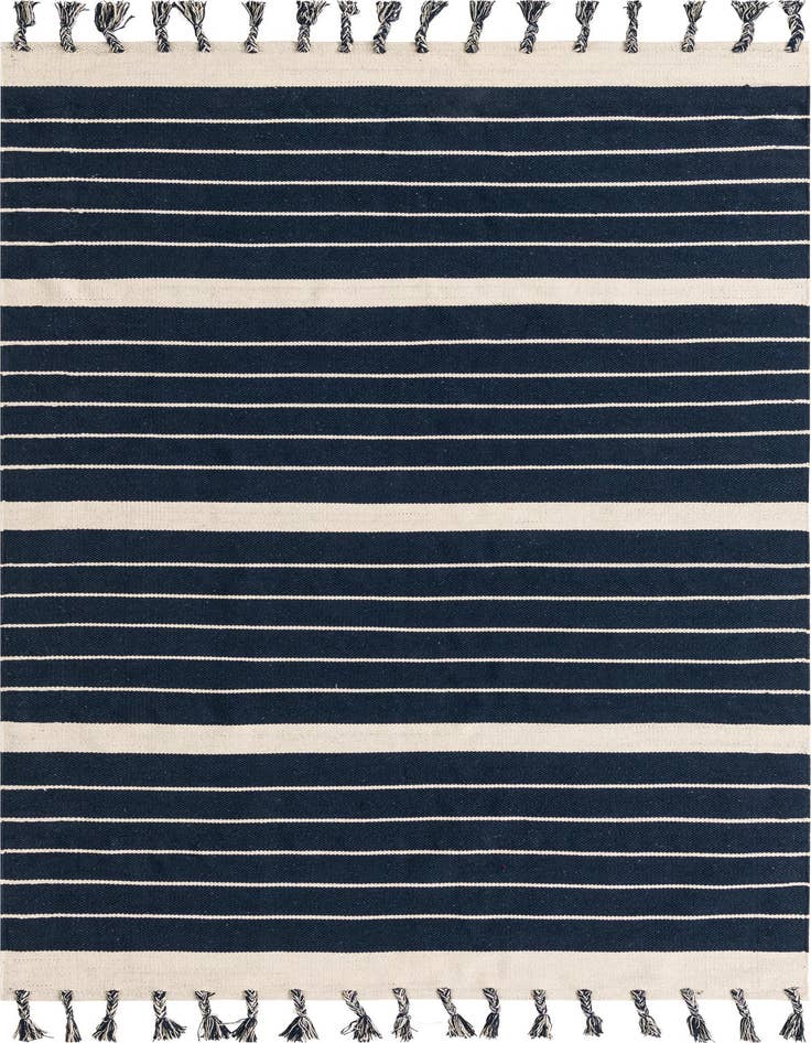 Detail image of 6' 1 x 9' Hand Woven Chindi Cotton Rug