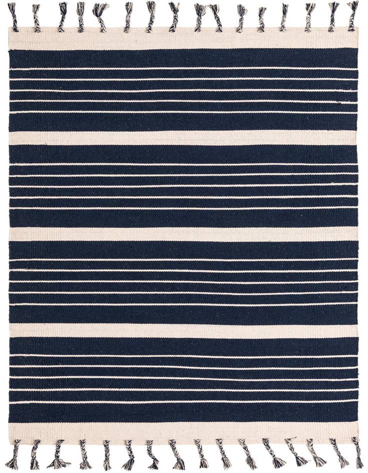 Detail image of 5' 1 x 8' Hand Woven Chindi Cotton Rug
