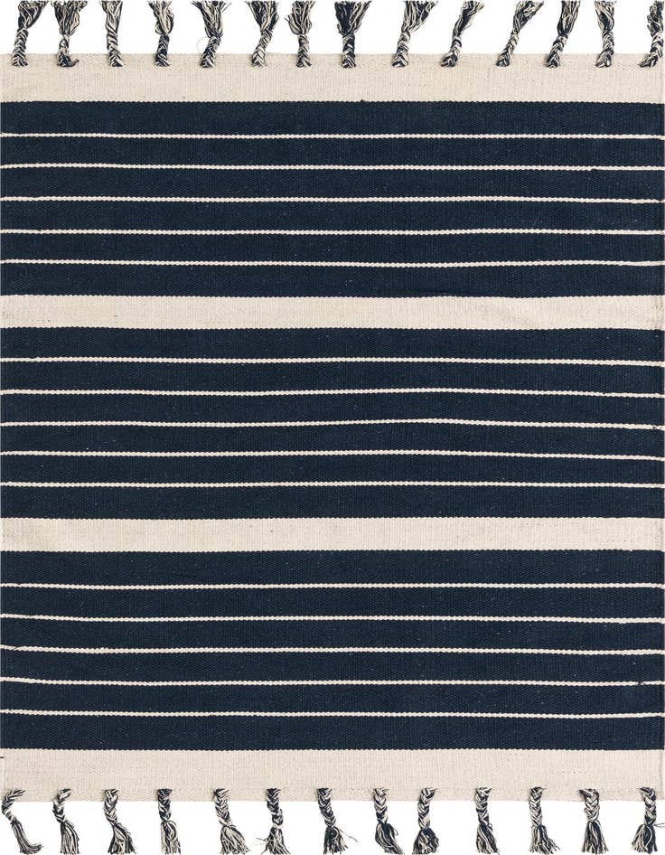 Detail image of 4' 1 x 6' 1 Hand Woven Chindi Cotton Rug
