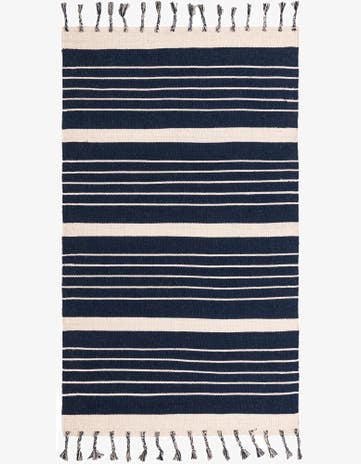 5' 1 x 8' Hand Woven Chindi Cotton Rug