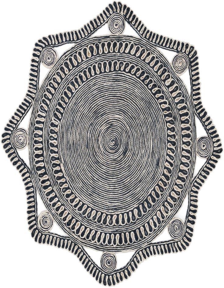 Detail image of 5' 1 x 5' 1  Hand Braided Jute Round Rug