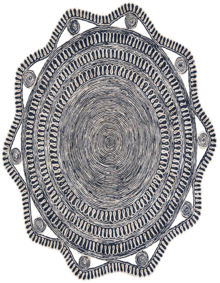 Detail image of 6' 1 x 6' 1  Hand Braided Jute Round Rug