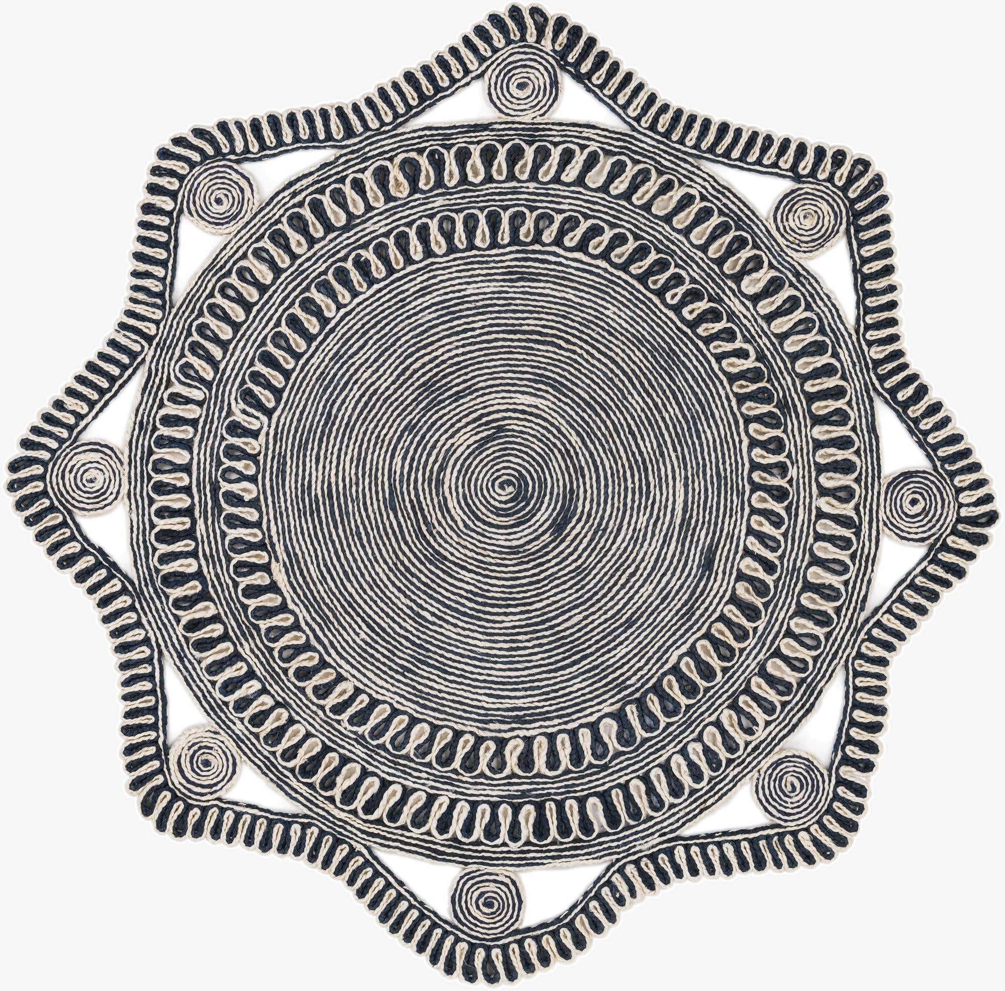 5' 1 x 5' 1  Hand Braided Jute Round Rug