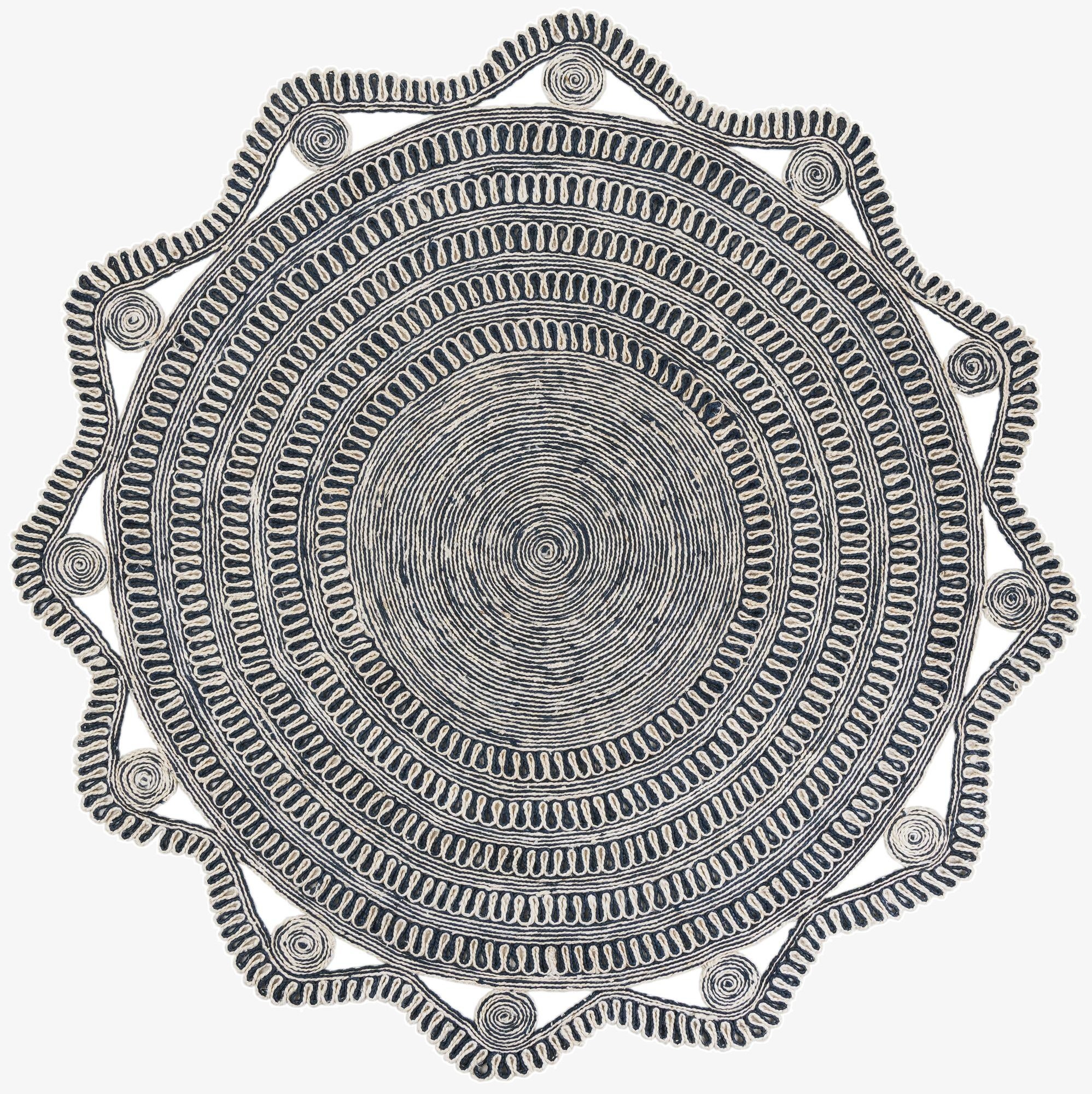 7' 10 x 7' 10  Hand Braided Jute Round Rug