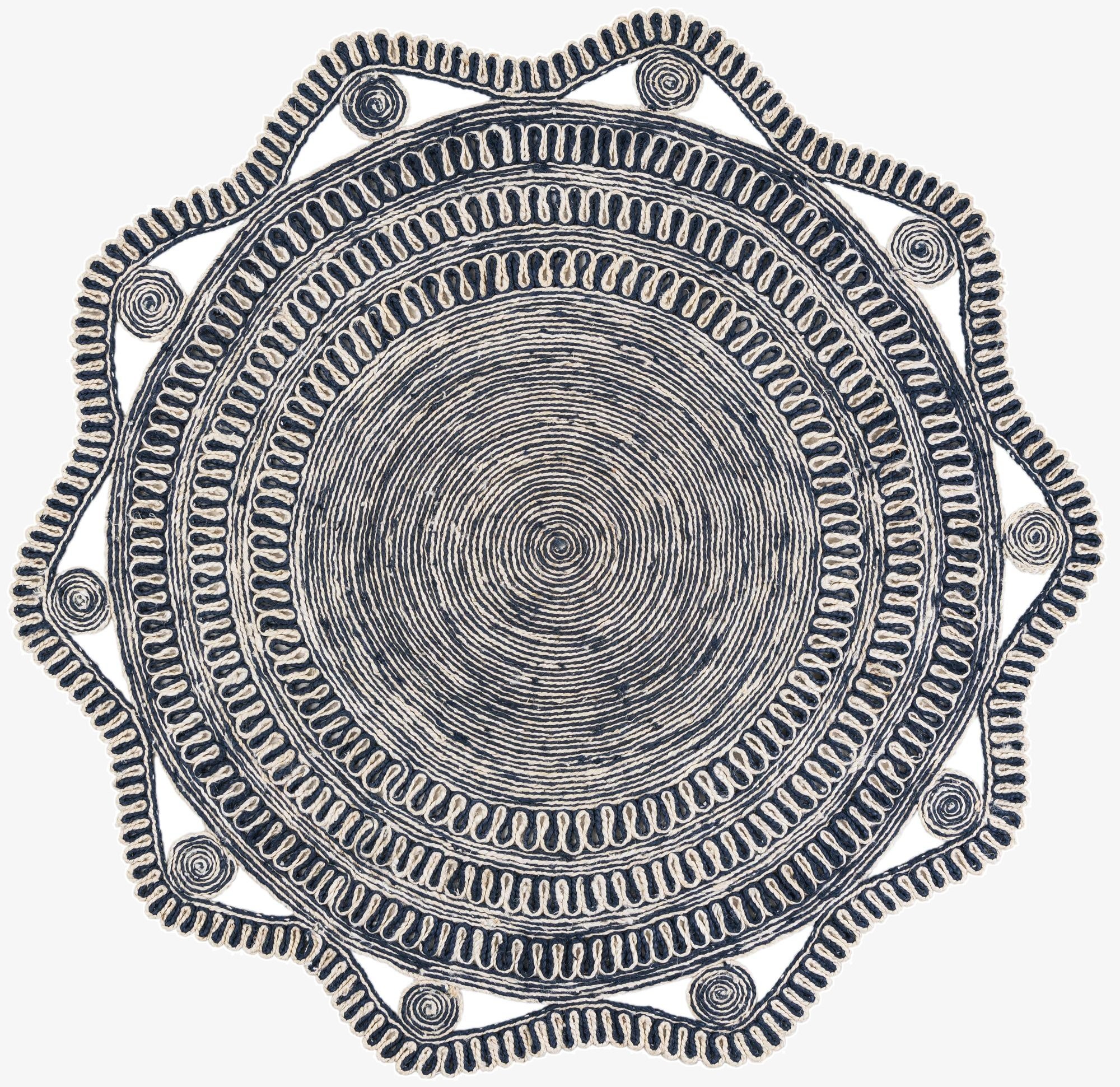 6' 1 x 6' 1  Hand Braided Jute Round Rug