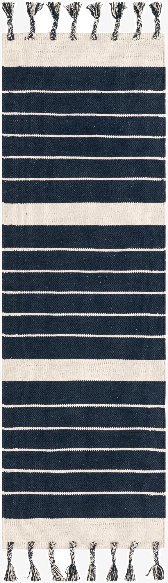 2' 2 x 6' 1  Hand Woven Chindi Cotton Runner Rug
