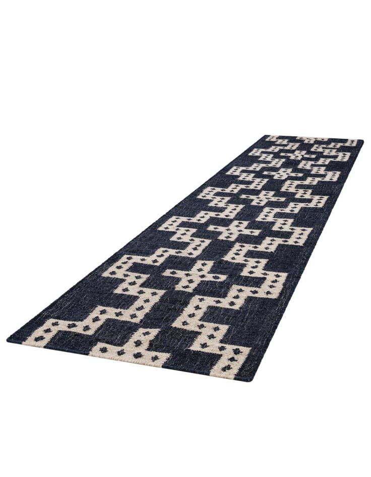 Detail image of 2' 7 x 12'  Hand Woven Kilim Wool Runner Rug