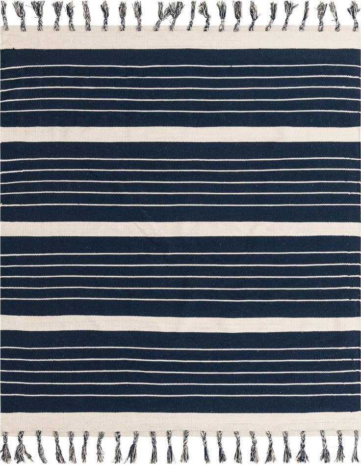 Detail image of 7' 1 x 7' 1 Hand Woven Chindi Cotton Square Rug