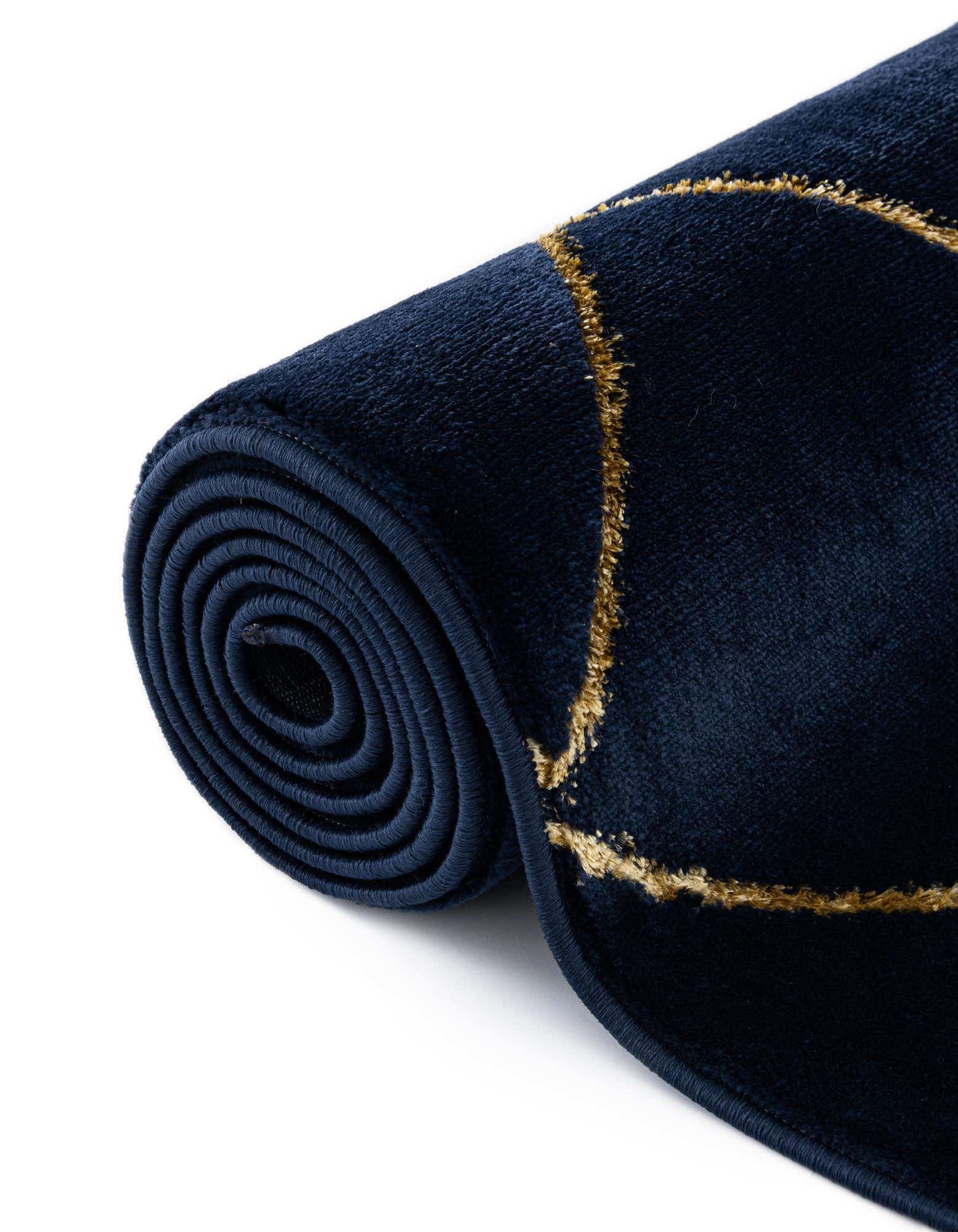 Detail image of Custom Navy Blue and Gold Vogue Geo Alfombra