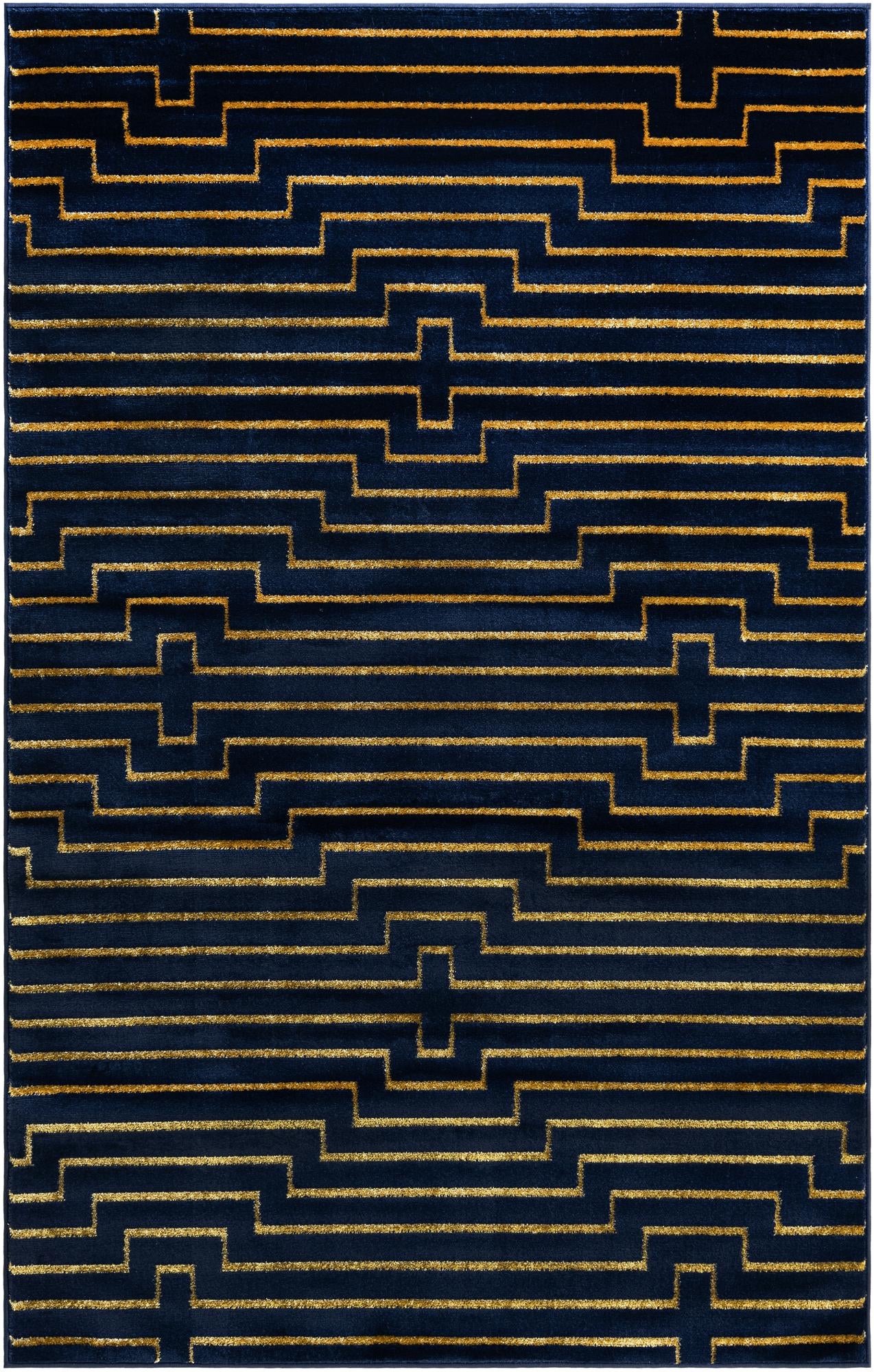 Rug Navy Blue and Gold Swatch link