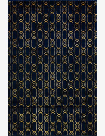 Navy Blue and Gold Vogue Geo Rug