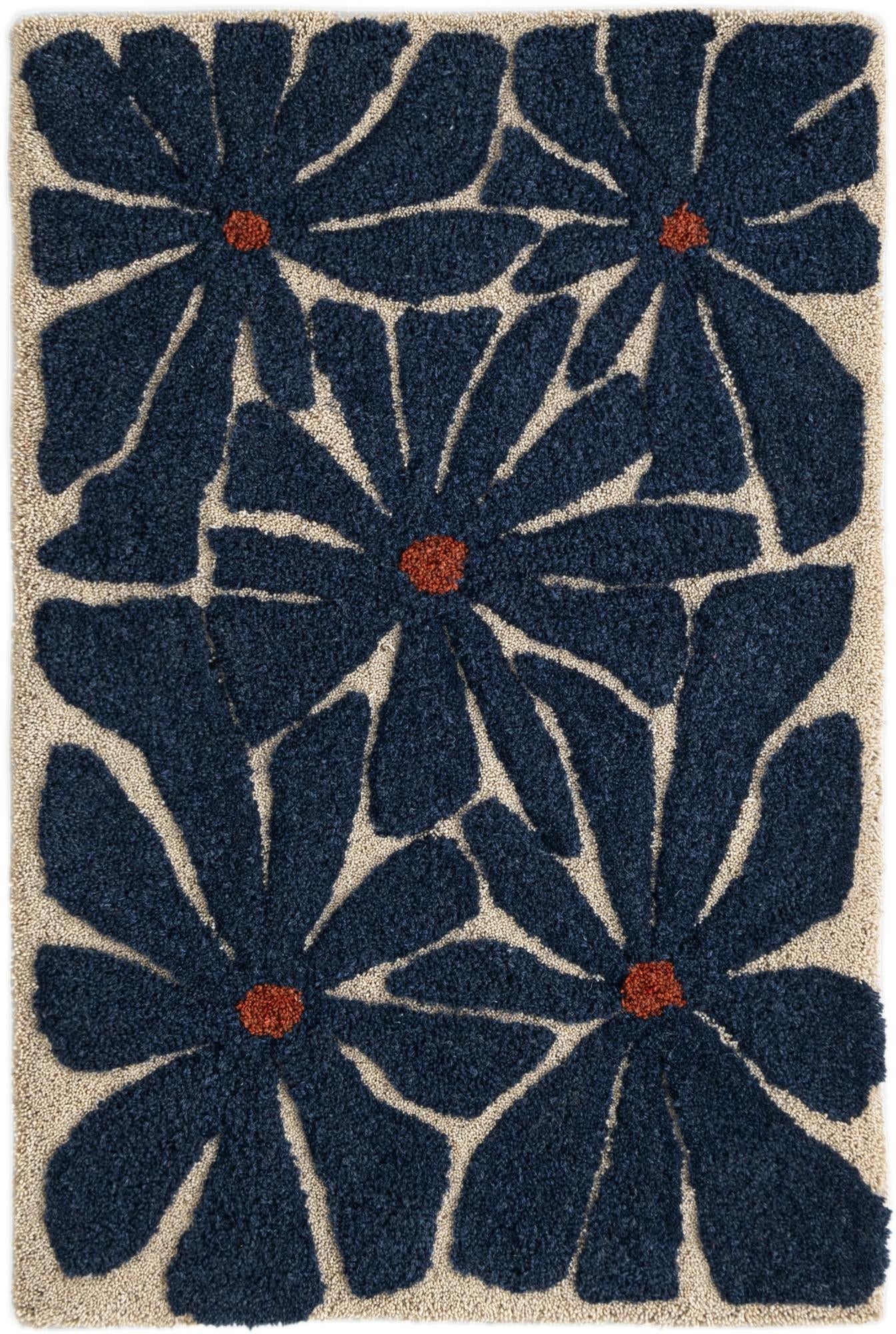 Rug Navy Blue and Ivory Swatch link